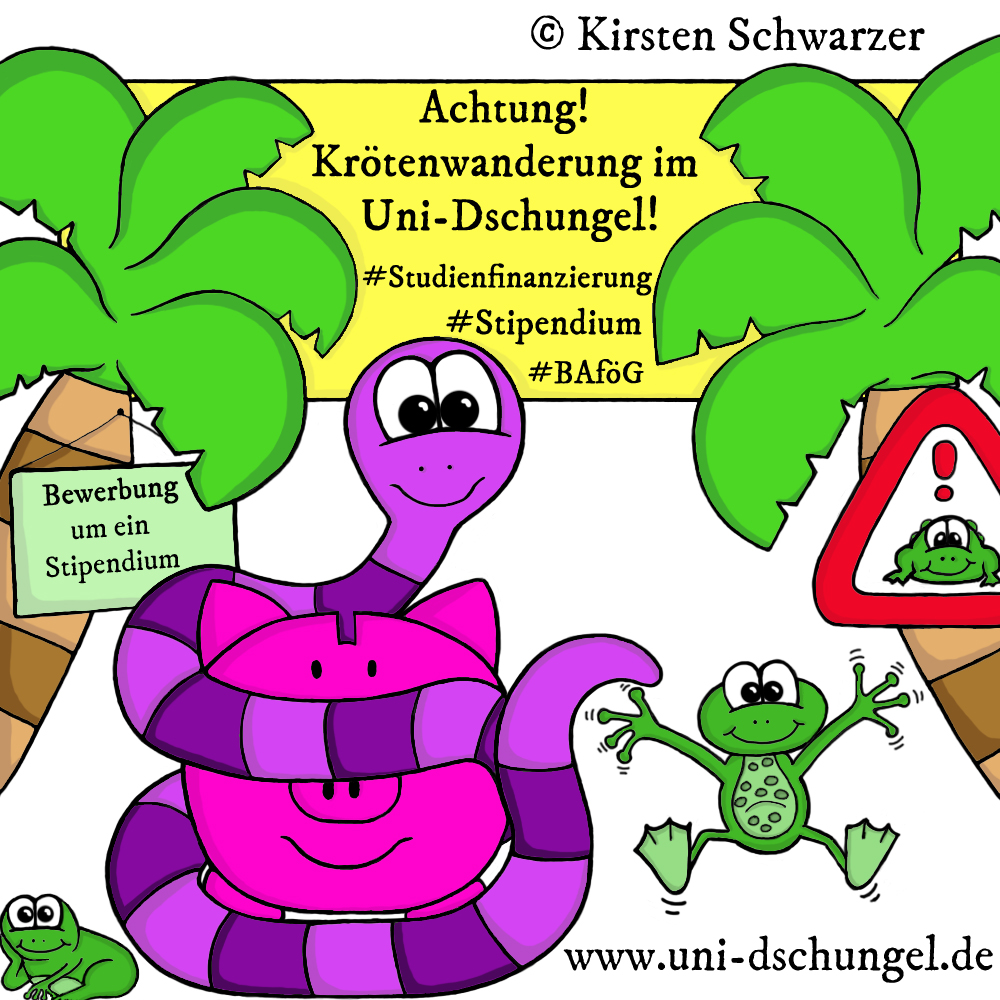 Krötenwanderung im Uni-Dschungel: ein Stipendium für alle Lebenslagen, www.uni-dschungel.de, Uni-Dschungel Blog, Kirsten Schwarzer